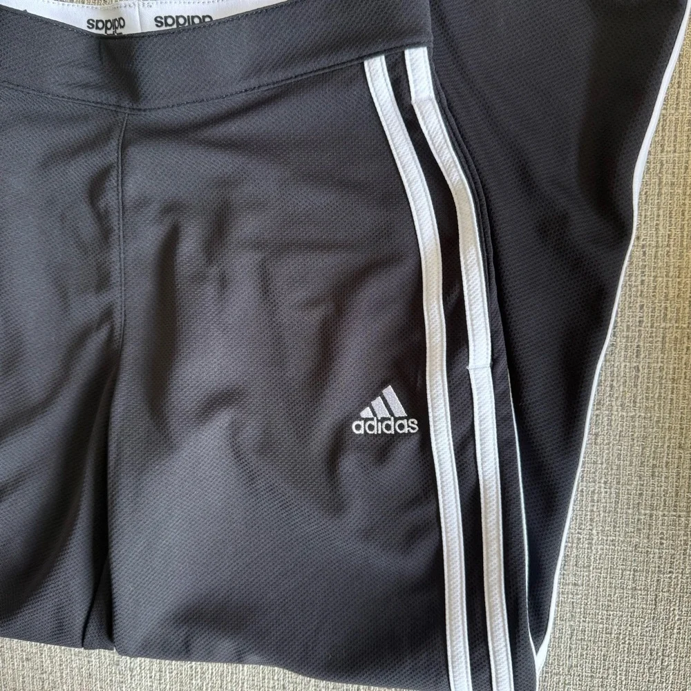 Adidas Black‎ and White Athletic sweatpants with Iconic Stripes - Picture 2 of 4